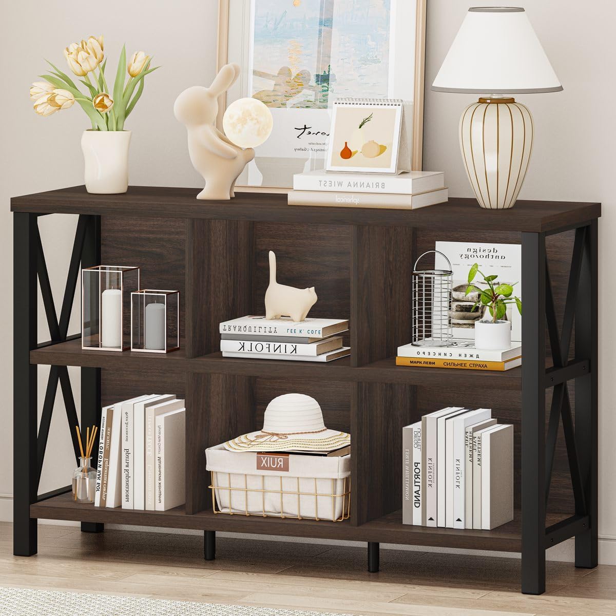 FATORRI 6 Cube Storage Organizer with Shelf