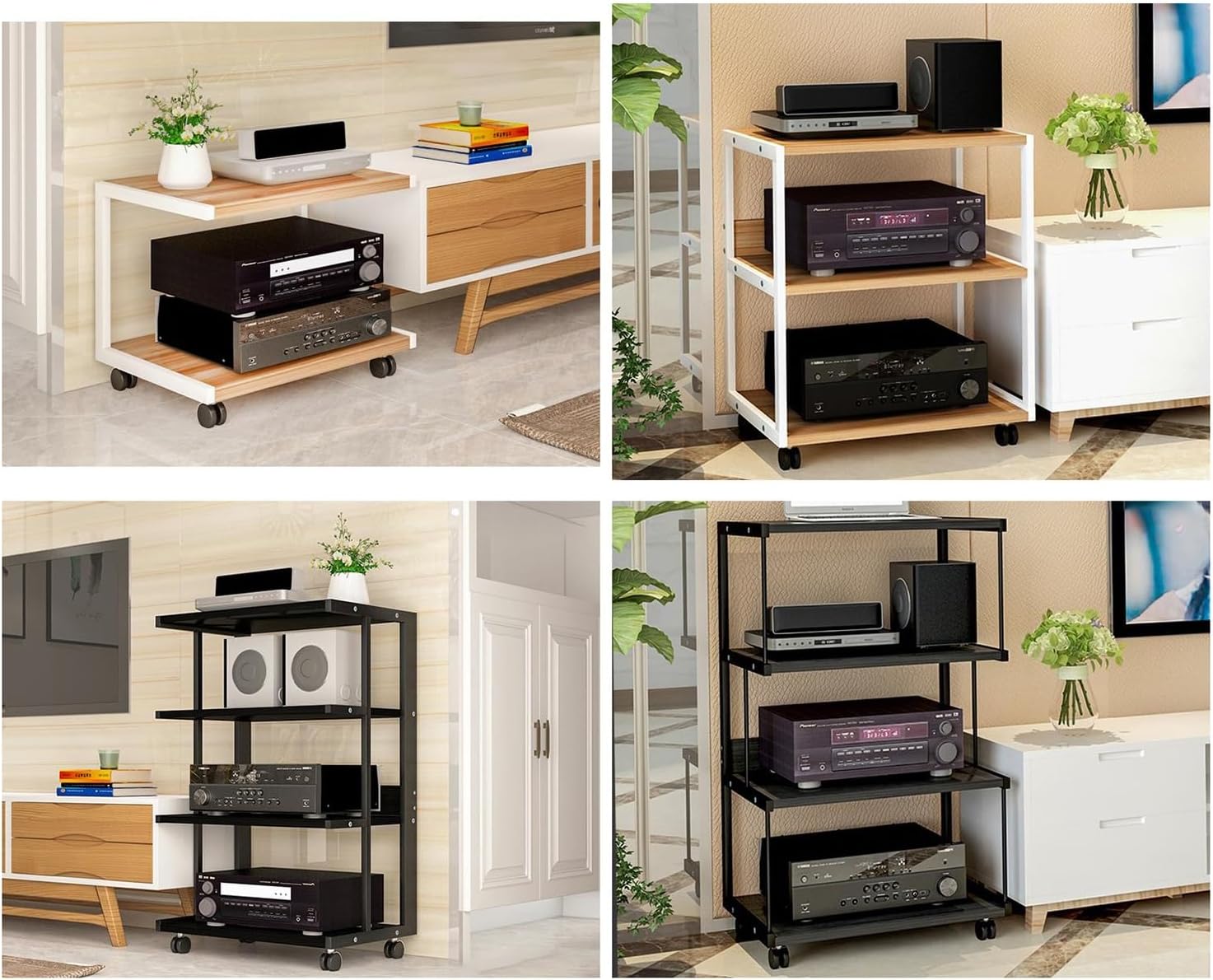 DLYZAYE Wooden Display Cabinet with Wheels