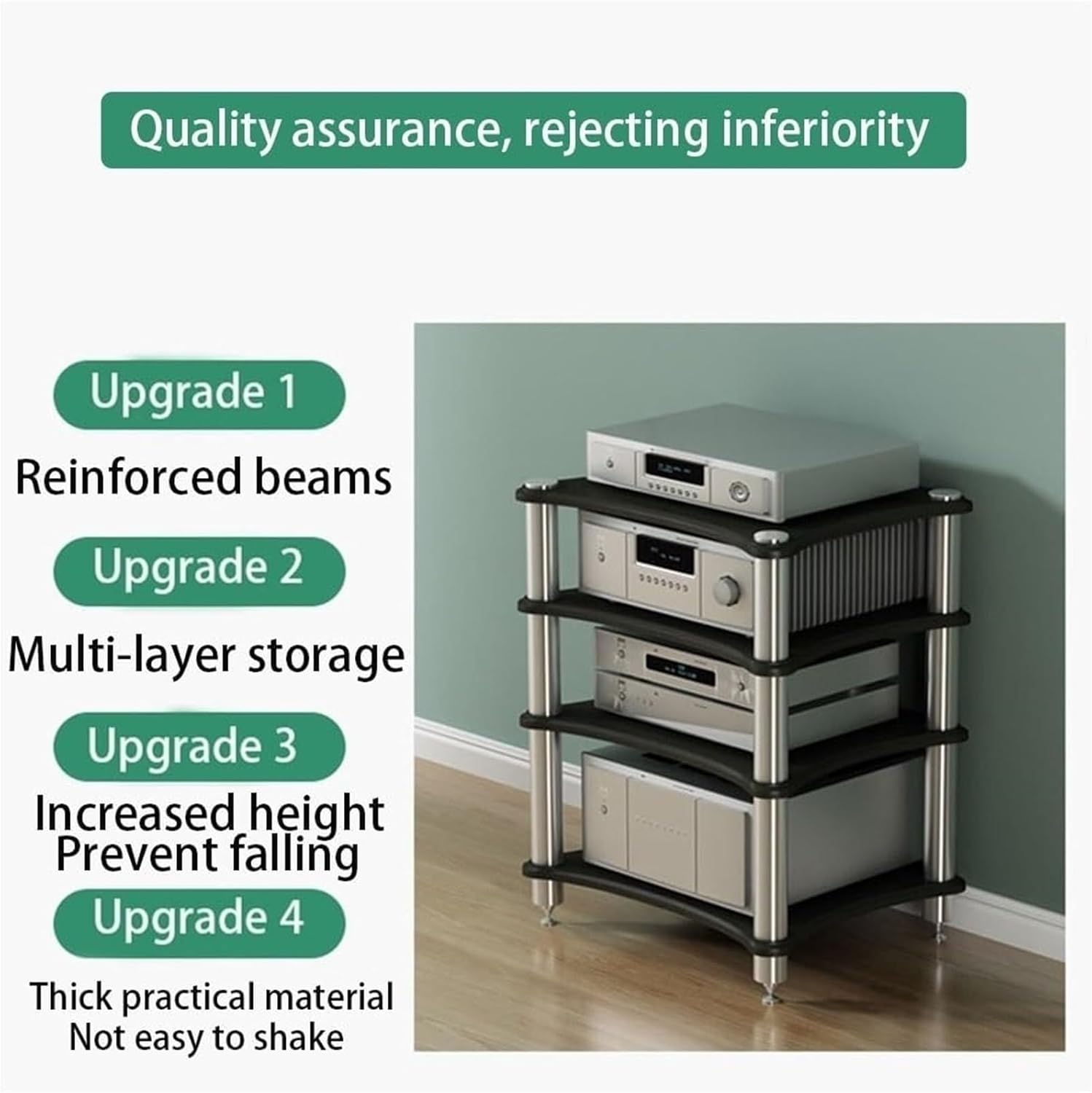 ycnbnwe 3/4 Tier av Audio Rack with Open Design