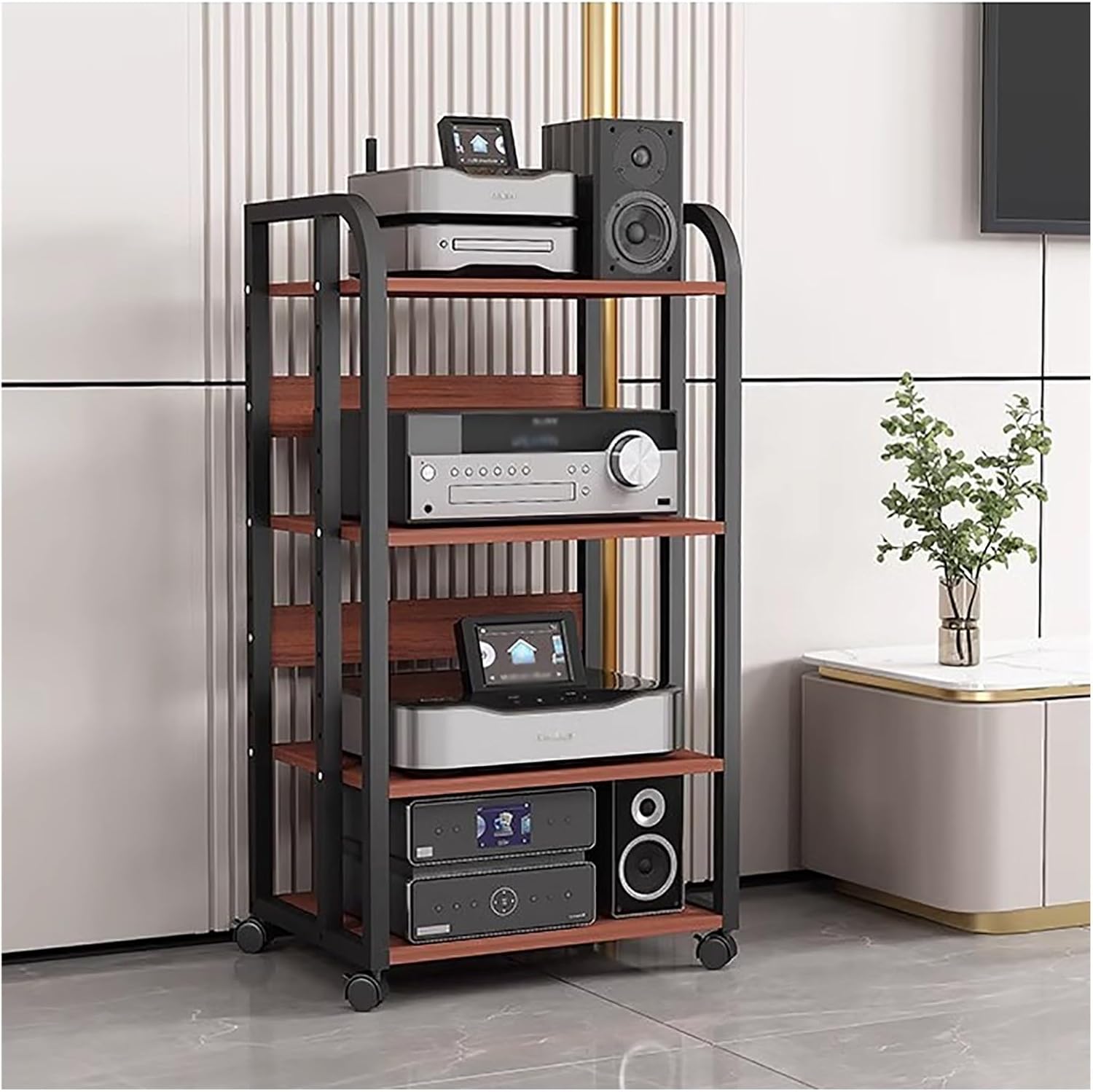 Floor Stereo Racks And Stands On Wheels- 79/100cm Tall