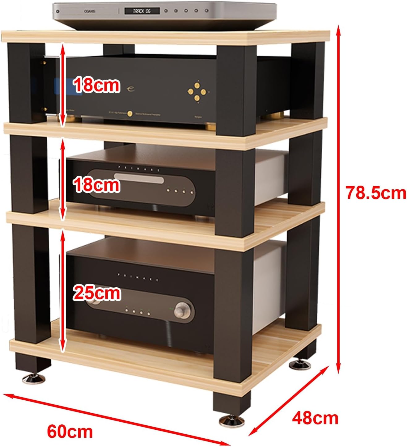 YIFAIIX 4-Tiers AV Media Stand