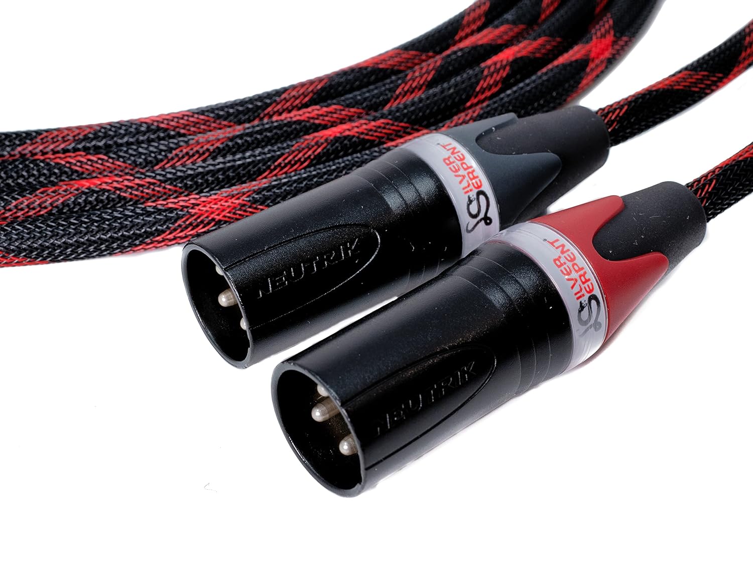 BETTERCABLES.COM Silver Serpent Anniversary Edition Red/Black Balanced XLR Audiophile Audio Cables (Pair - 2 Cables) - High-End