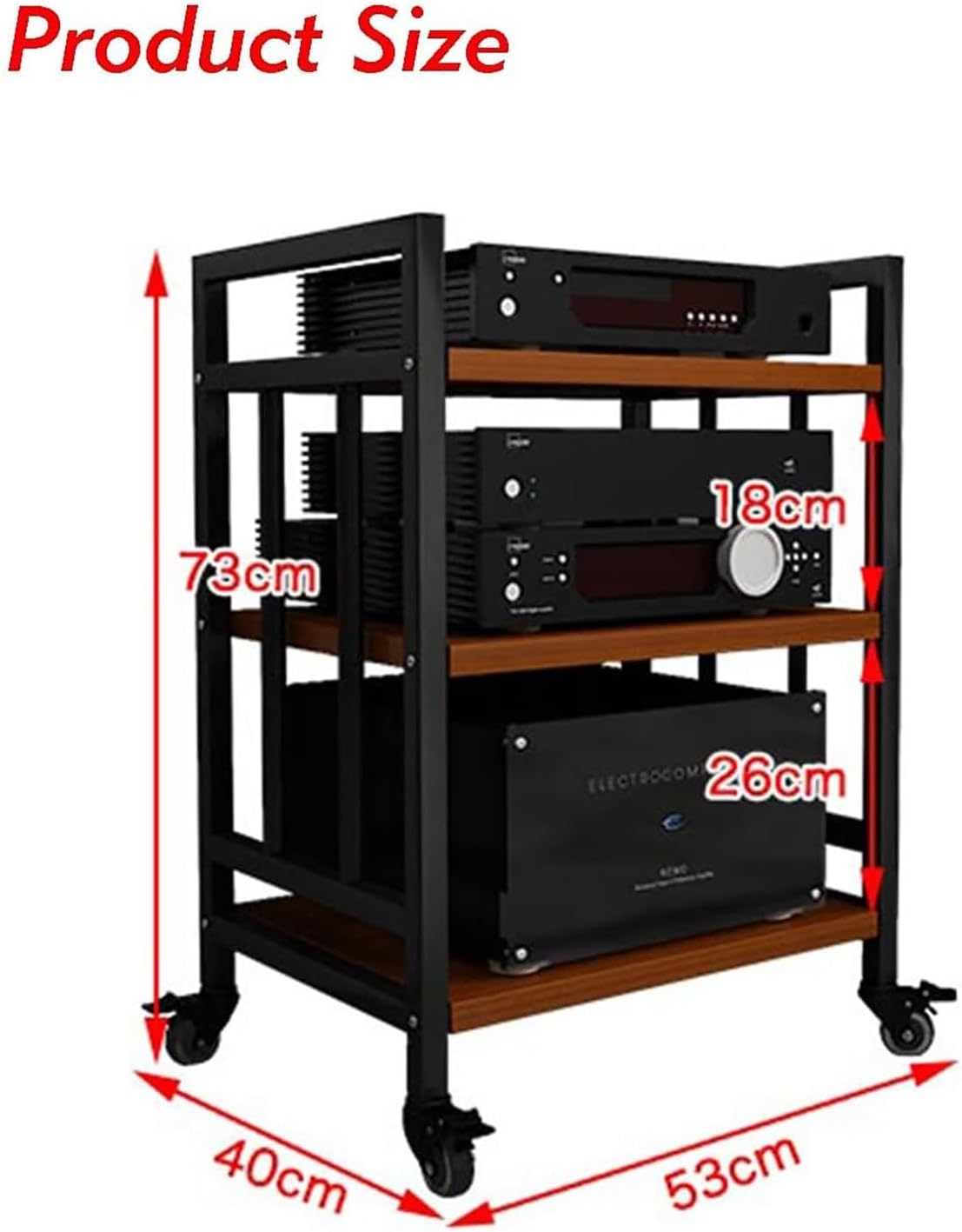 Modern Audio-Video Media Stand Open-Ended AV Cabinet with Height Adjustable Wooden Shelf Media Storage Cabinet Storage for Entertainment Stereo Components for Living