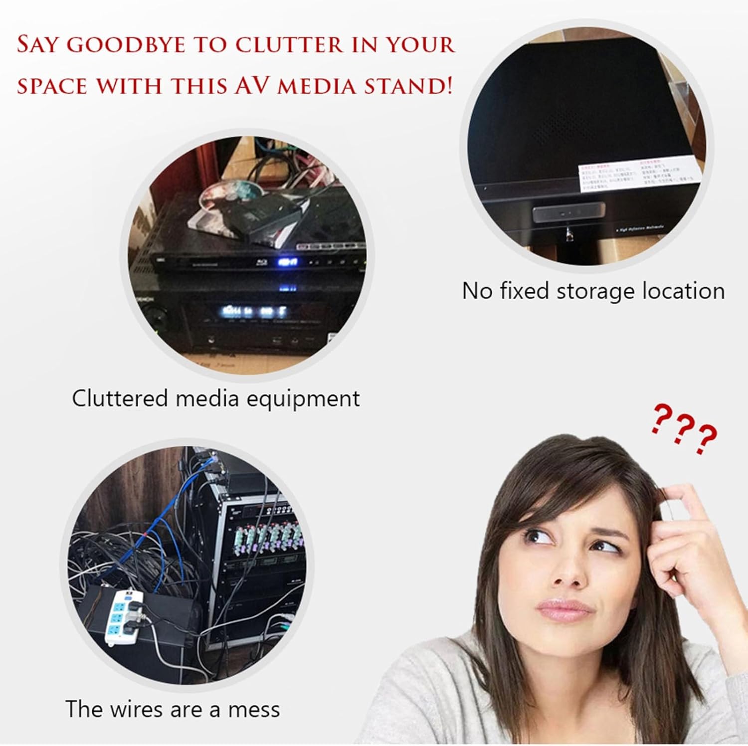 DLYZAYE 2-Tier AV Media Stand with Wheels