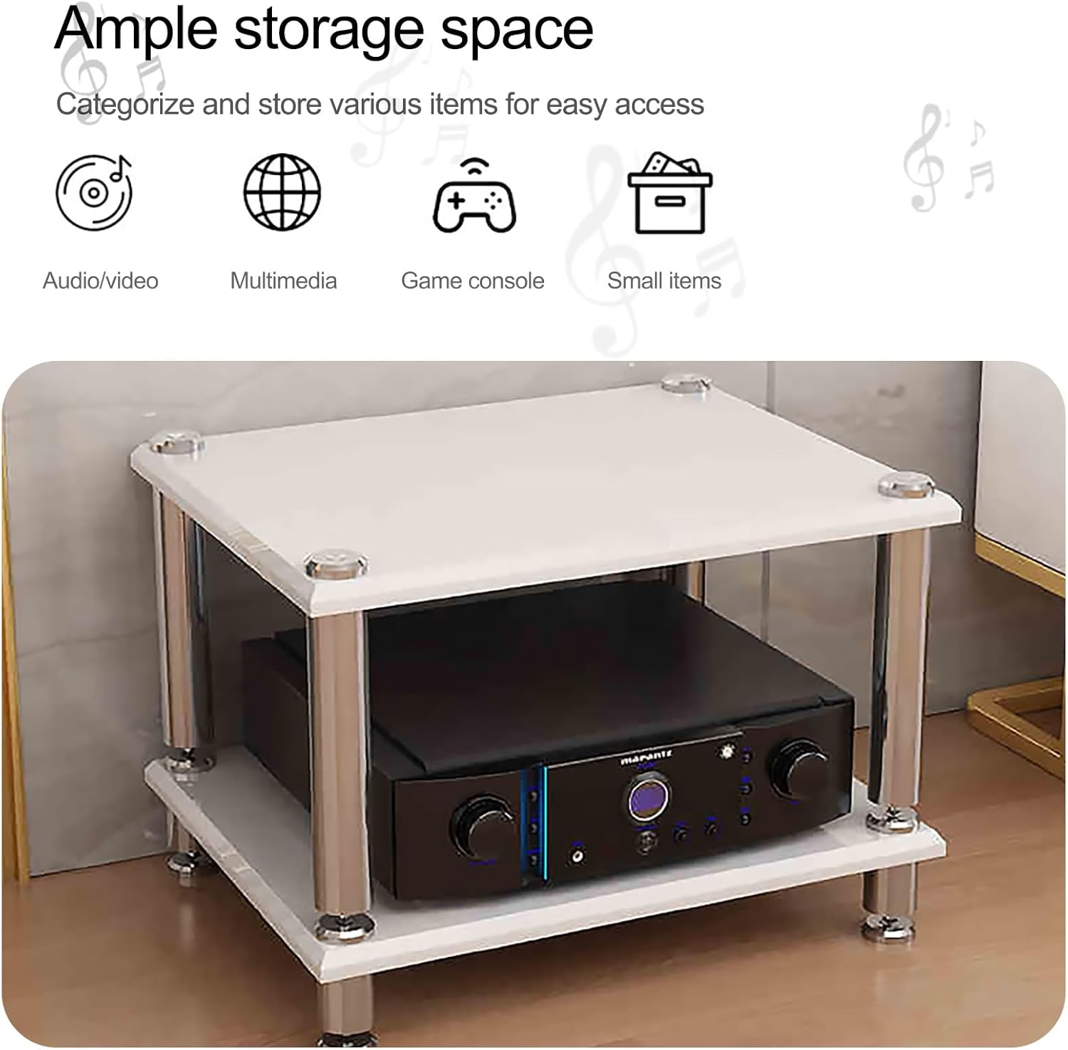 ZIHESY Audio Rack AV Media Stand Media Storage Cabinet