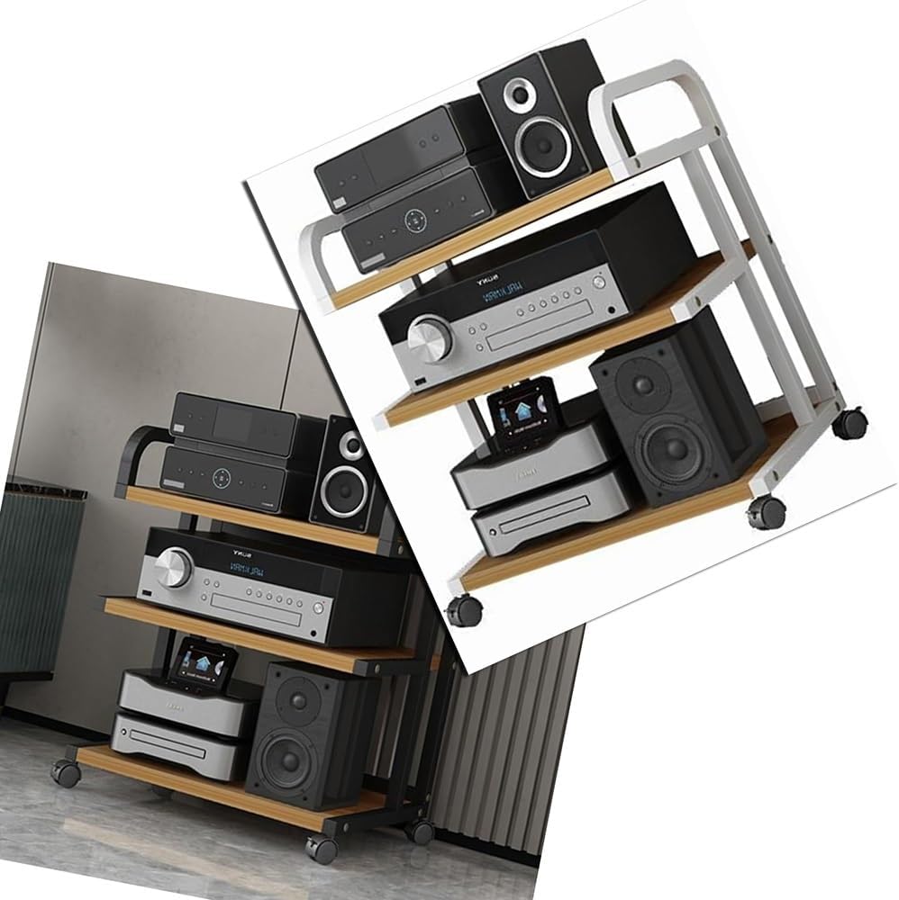 KGPGNYMYHA Home Audio-Video Media Stand Stereo Cabinet with Adjustable Shelves