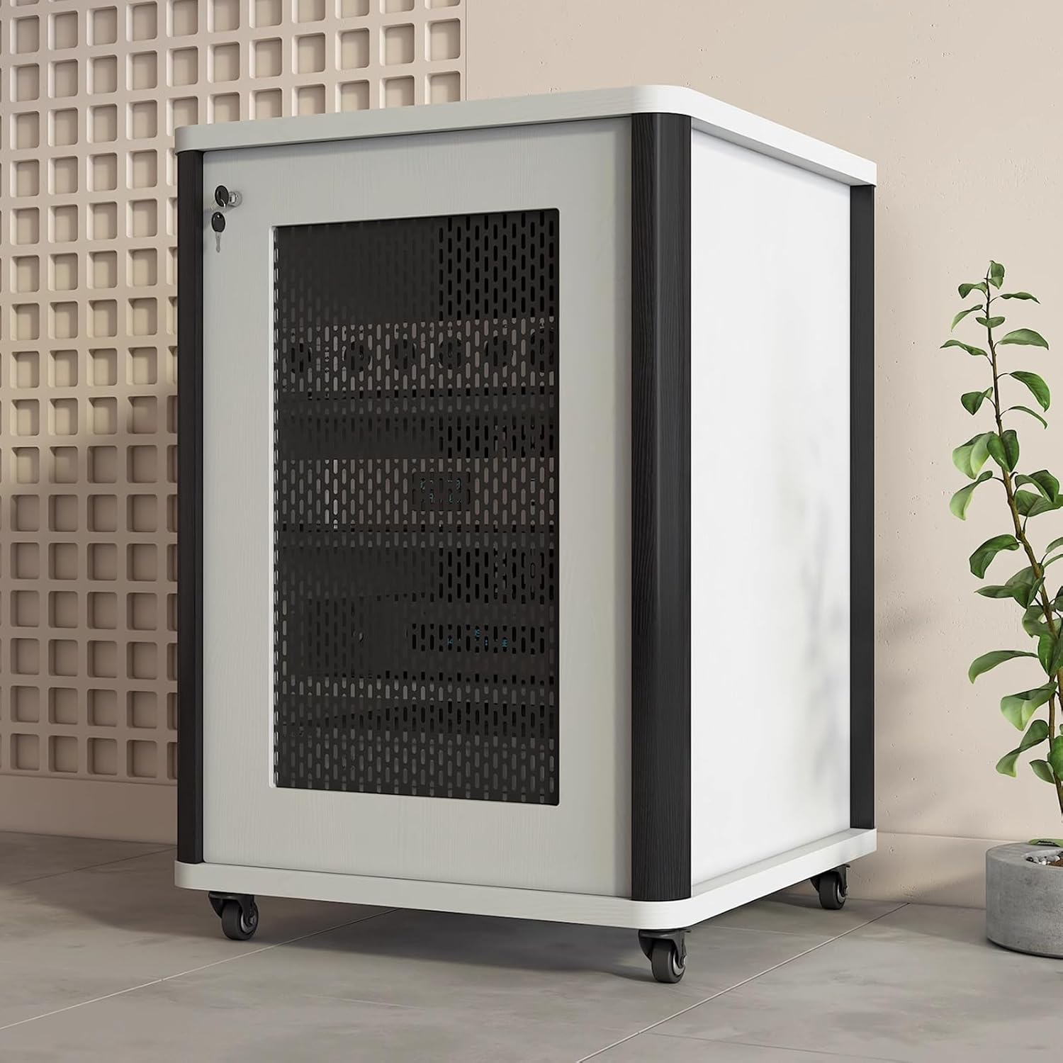 LYXWGRZD Modern Audio-Video Media Stand with Height Adjustable Wooden Shelf