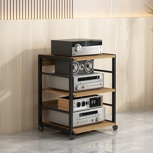 3/4/5-Tier AV Media Stand Corner Shelf Stereo Components Storage Cabinet