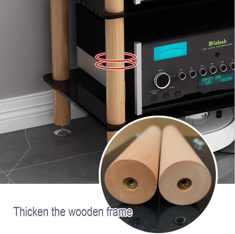 Heavy Duty AV Media Stand - 2 Tier Audio Rack Tower