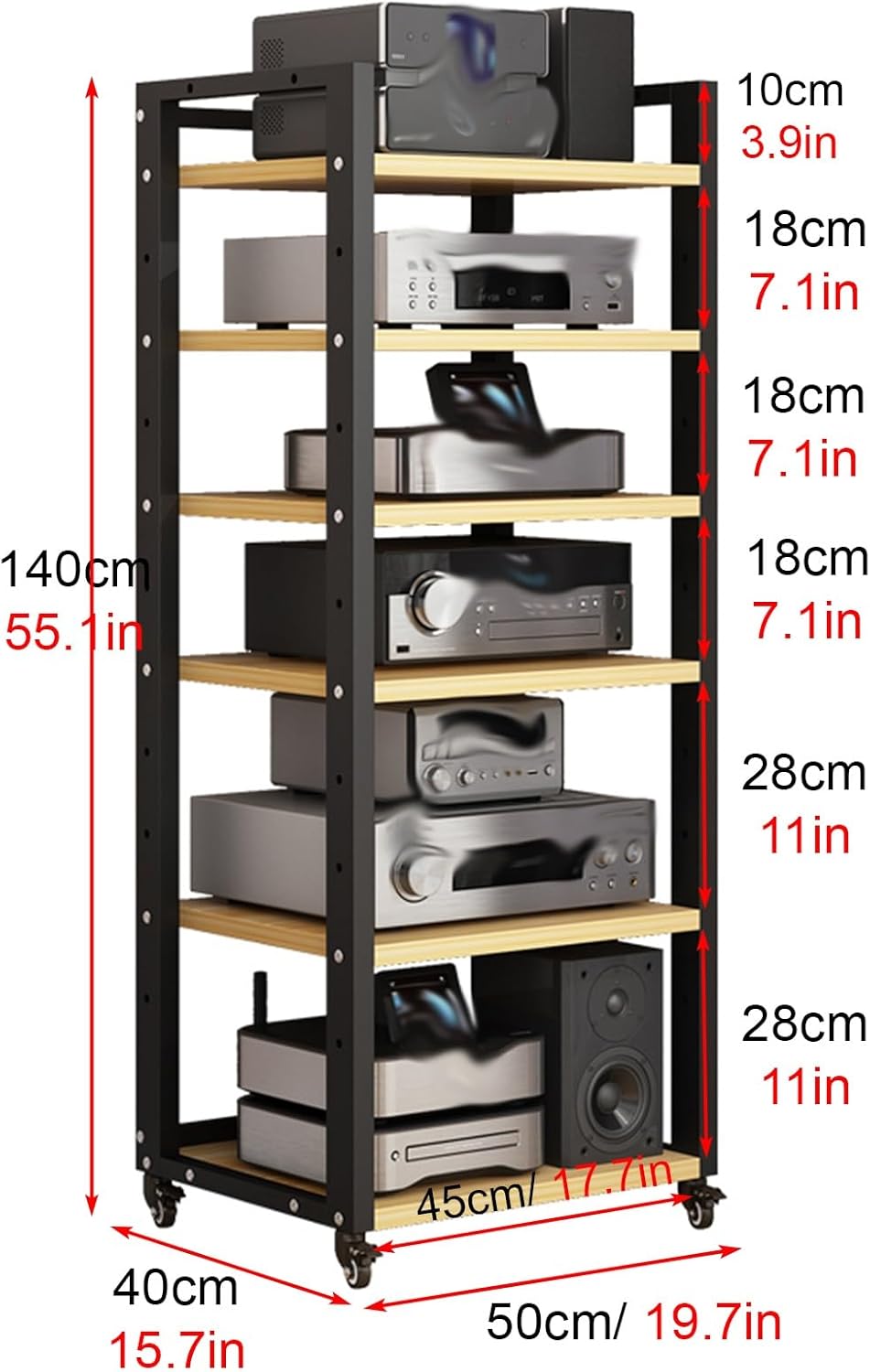 Corner Media Storage Cabinet/Av Stand with Wheels