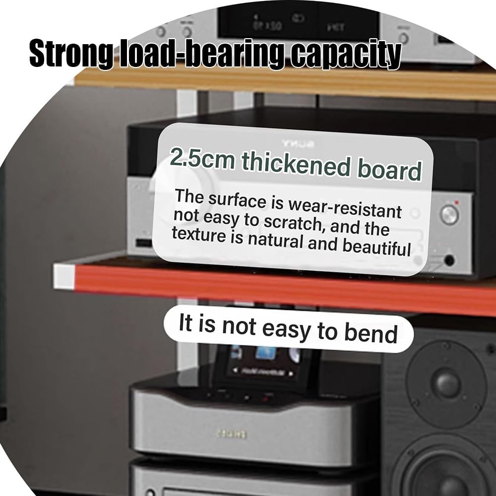 KGPGNYMYHA Home Audio-Video Media Stand Stereo Cabinet with Adjustable Shelves