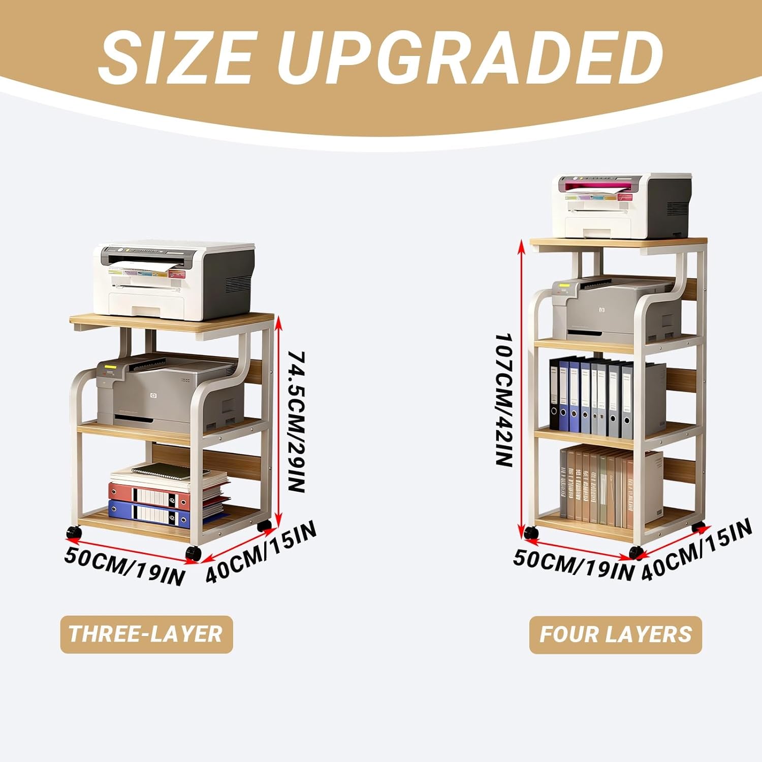 ZUGIATP 3-Tier AV Media Stand Modern Audio Video Media Stand Record Player Stand Stereo Racks with Wheels for Meeting Living Recording Room(E