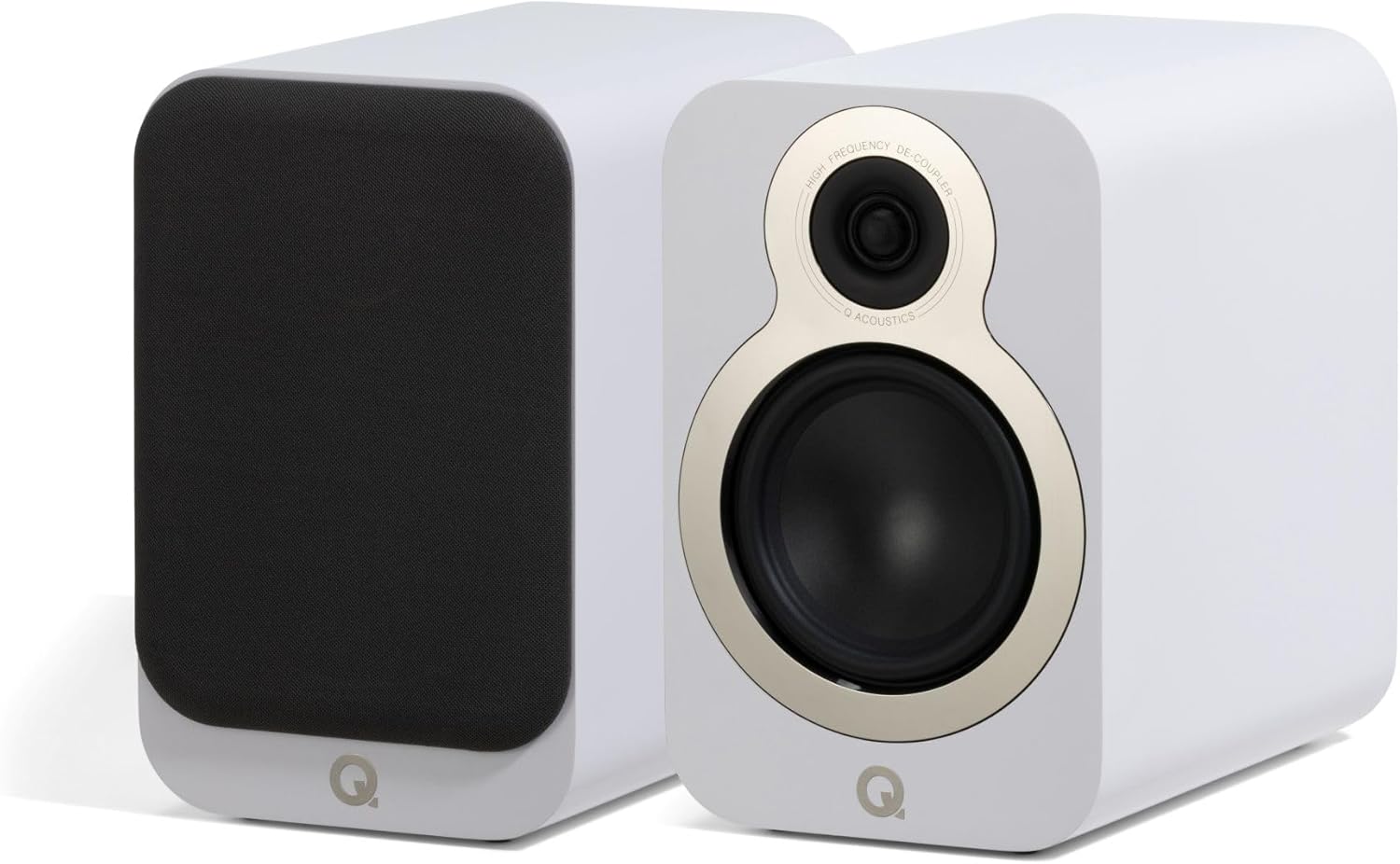 Q Acoustics 3020c Bookshelf Speakers Pair Satin White - 2-Way Reflex Enclosure Type, 4.75