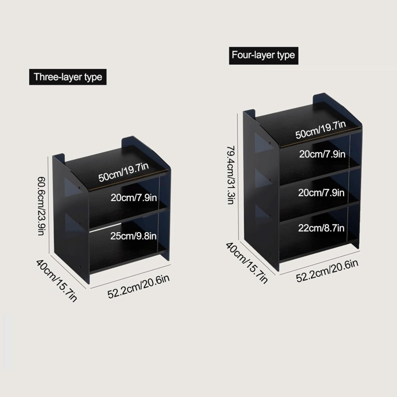 XMFBSY Medios Acrylic Audio Rack Tower HiFi AV Media Stand with Adjustable Shelves Modern Record Player Console Rack Audio-Visual Shelving Stereo Cabinet for Home Organizer(Black