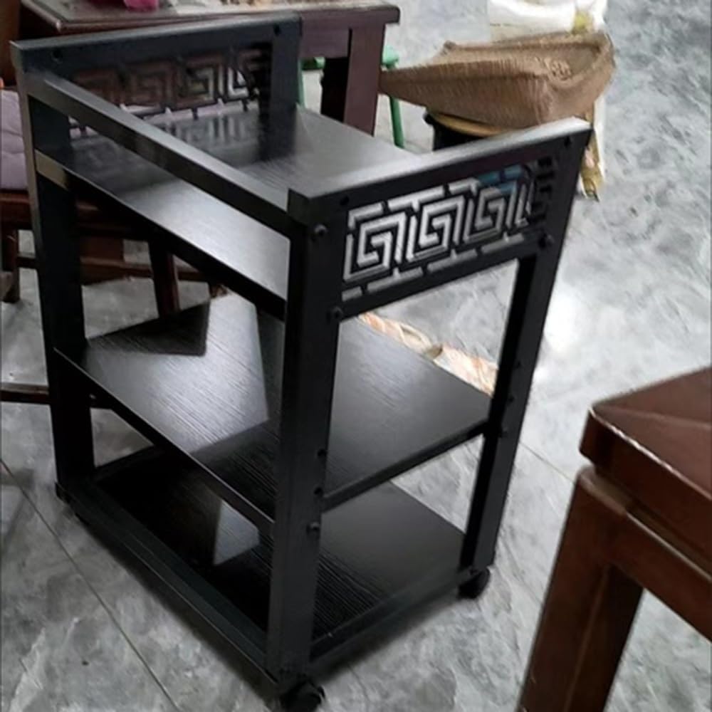 KGPGNYMYHA 3 Tier Media Stand Movable AV Cabinet Heavy Stereo Rack Modern Multi-Functional Media Center Floor-Standing Rack Audio Tower With Wooden Shelf(White)