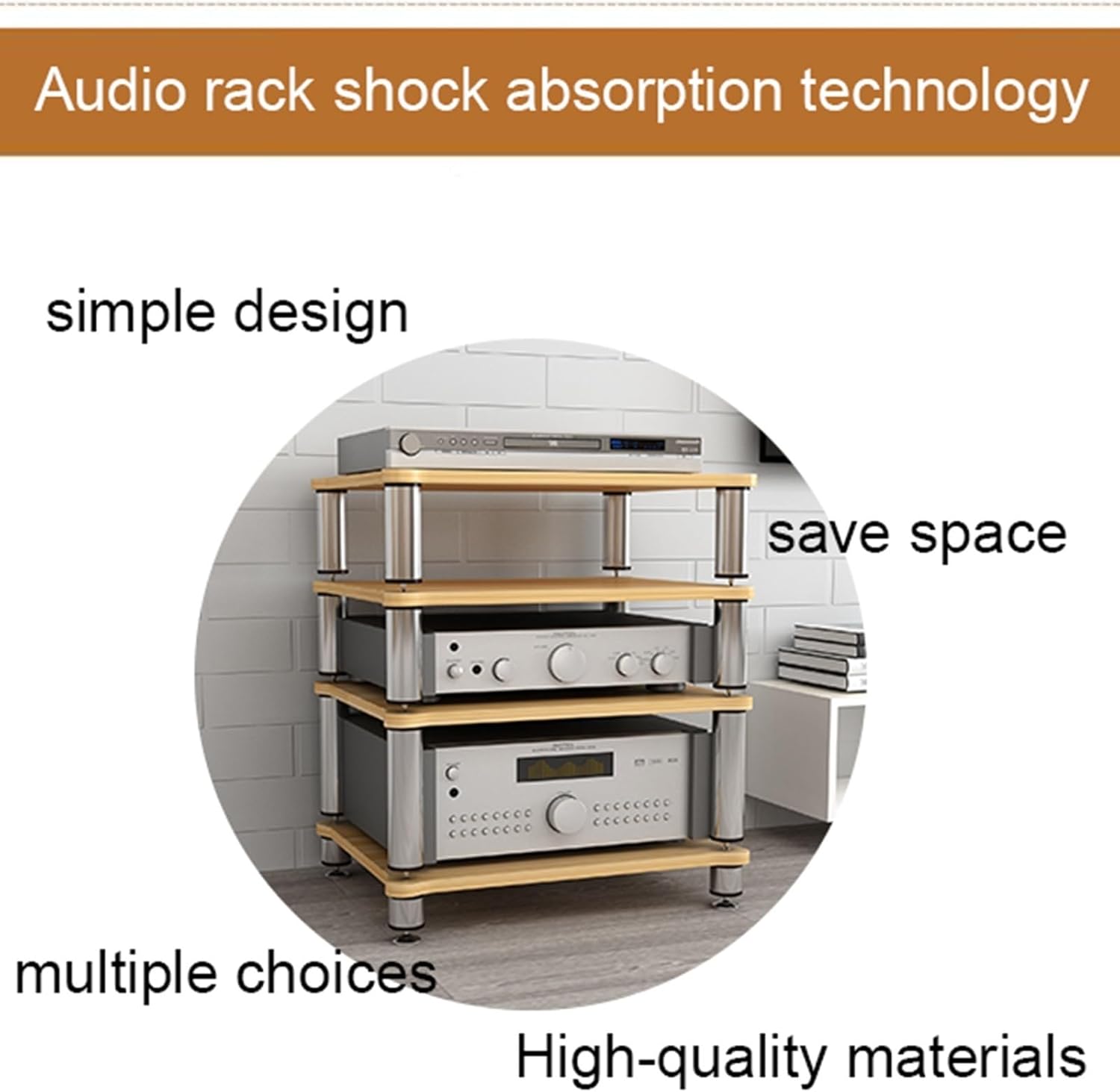 4-Tier Audio Stand Shelf
