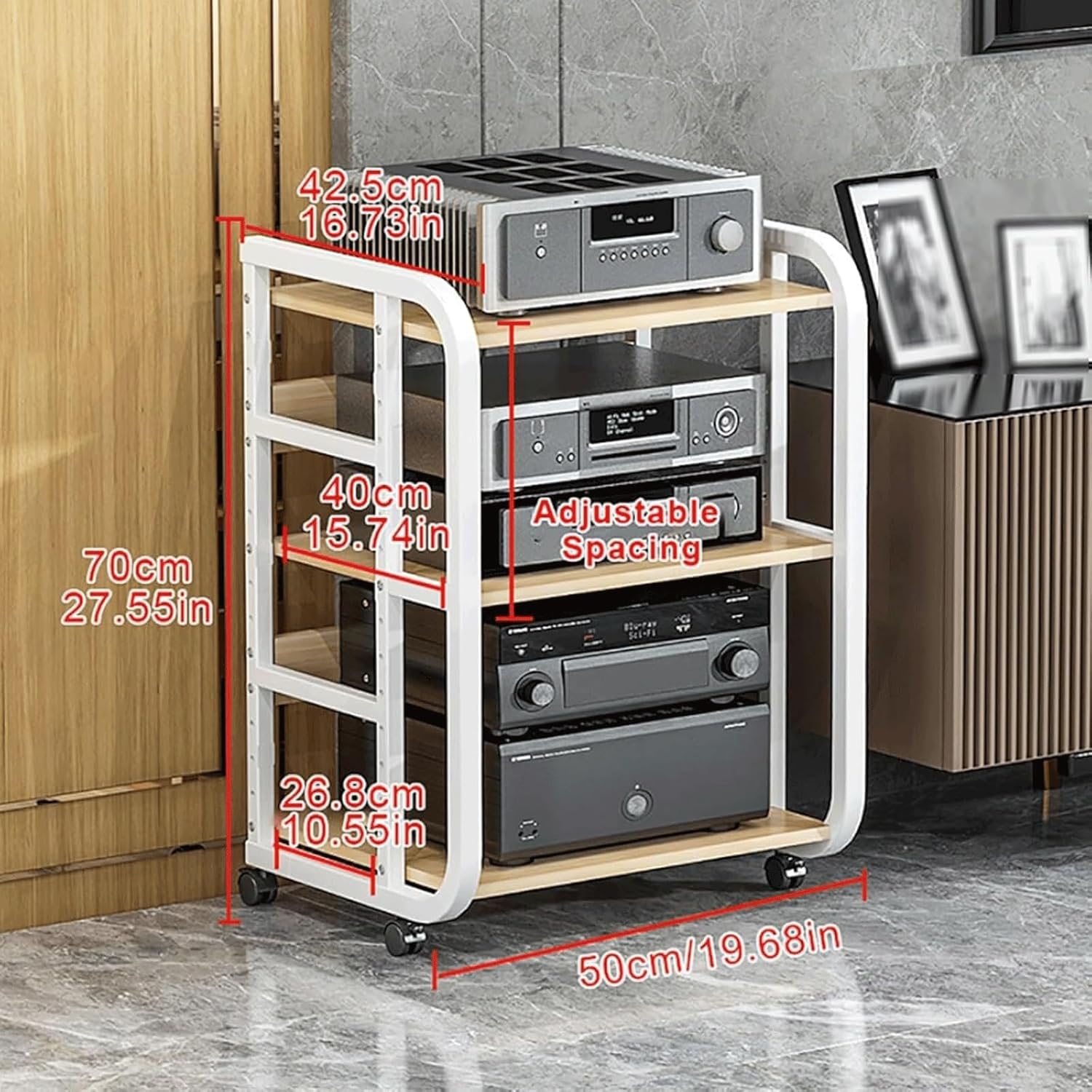 PZEOB 3/4/5 Tier Audio Tower Rack AV Media Player Stand