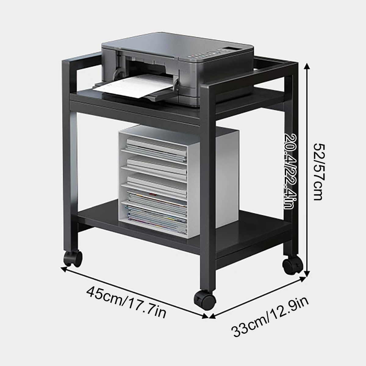 Mobile Stereo Cabinet with Adjustable Shelves