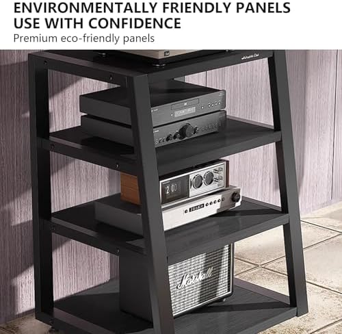 Natural 4-Tier AV Media Stand
