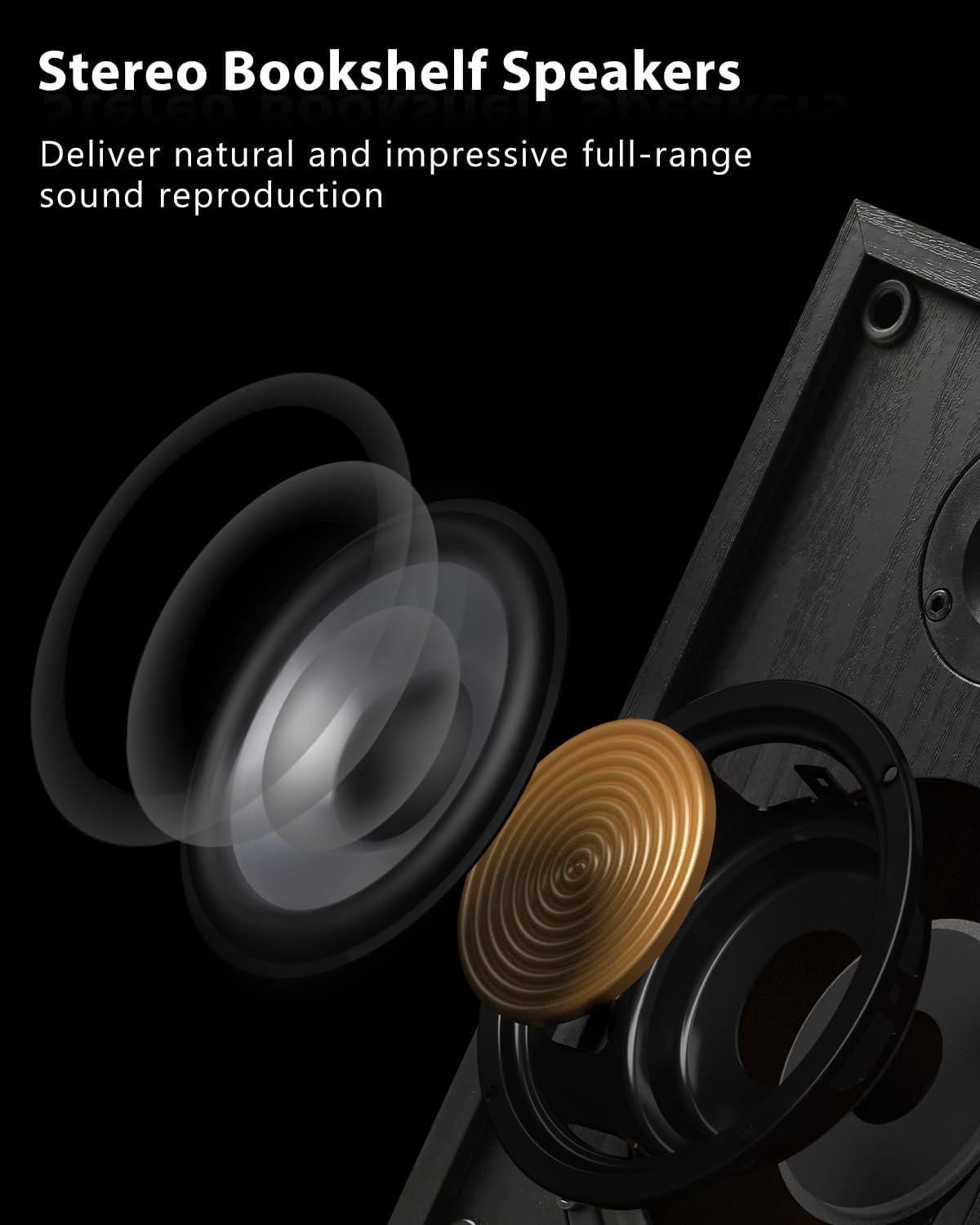 Record Player Vinyl Bluetooth Turntable with 36 Watt Stereo Bookshelf Speakers