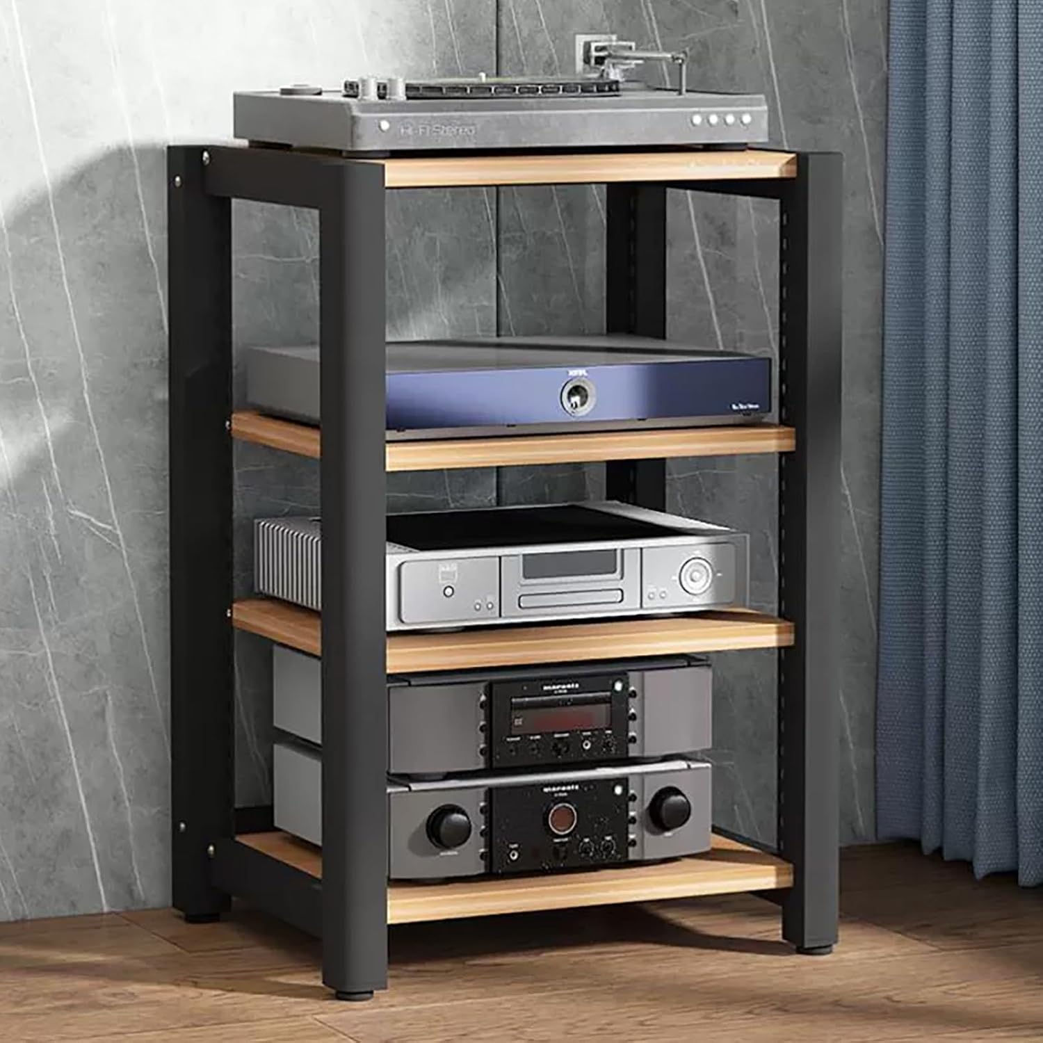 Media Audio Rack - Open Storage Cabinet