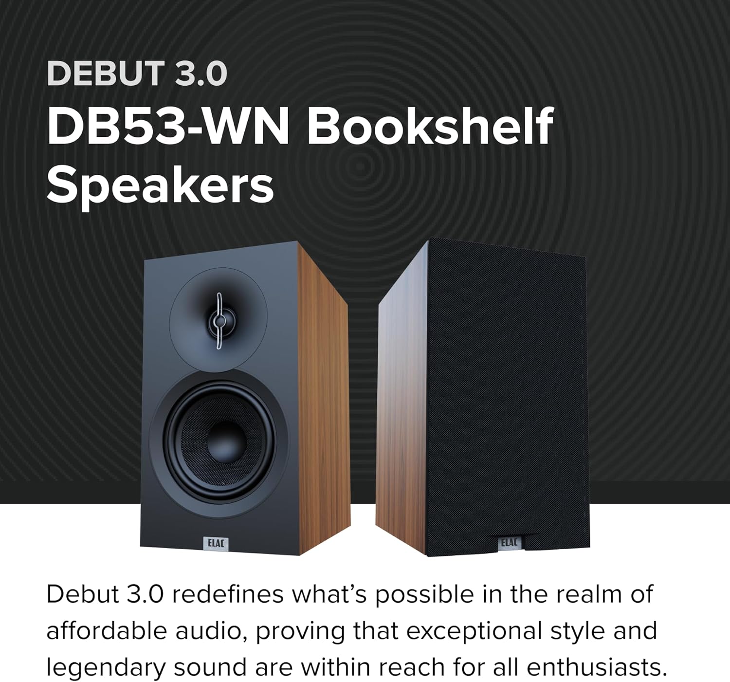 ELAC Debut 3.0 DB53-WN Bookshelf Speakers