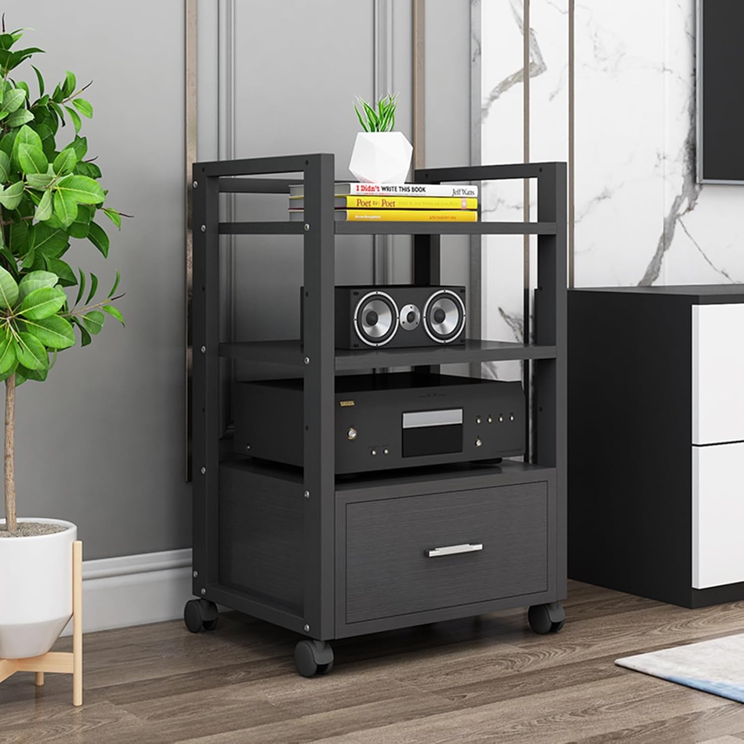 3-Tier AV Media Cabinet Stand Component Cabinet