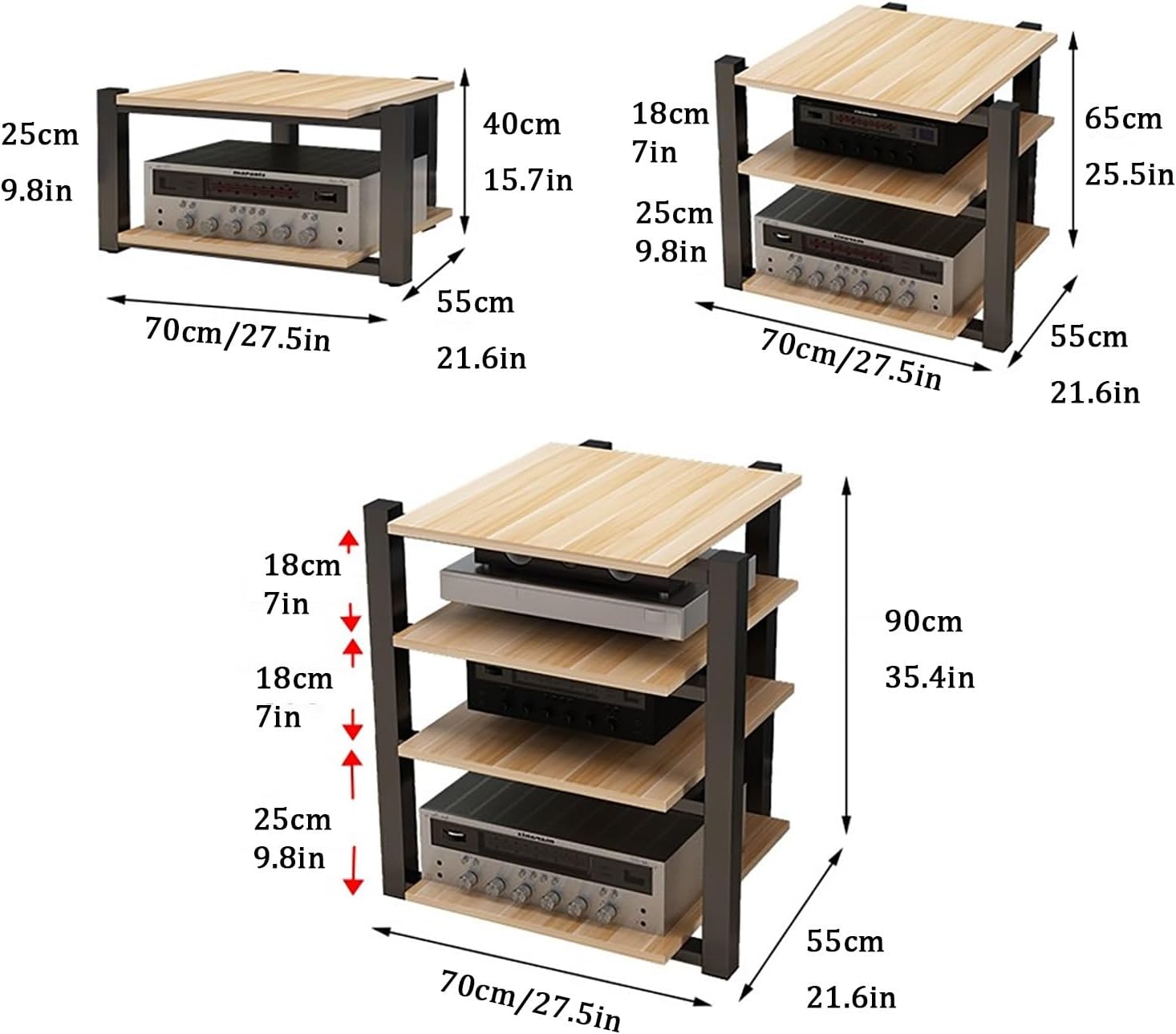 JIAOCKJIAO 2/3/4 Tier Media Stand