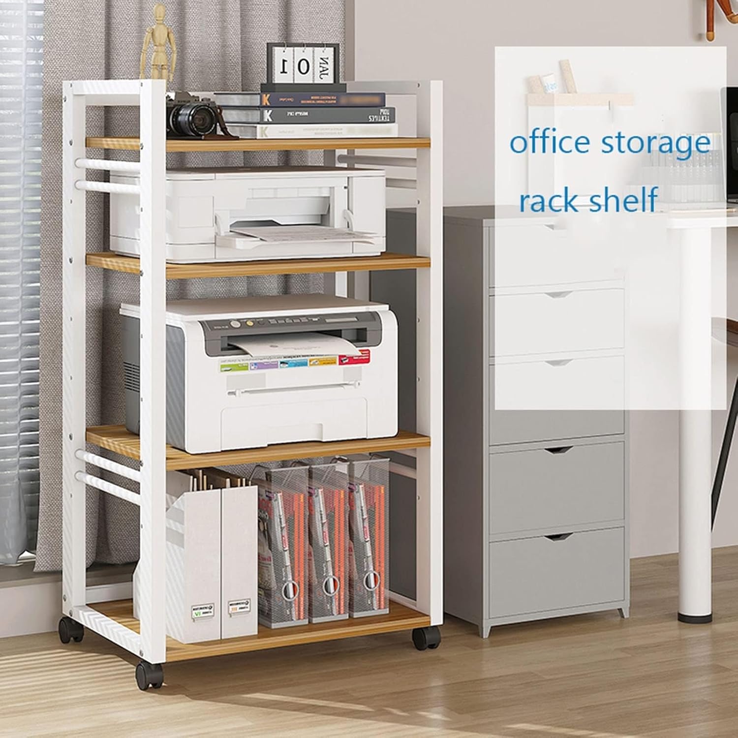 4-Tier AV Media Stand with Wheels