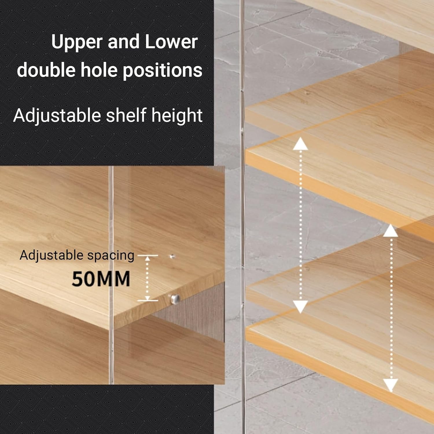 YITAYMLI 3/4 Tier AV Stereo Cabinet Acrylic Frame