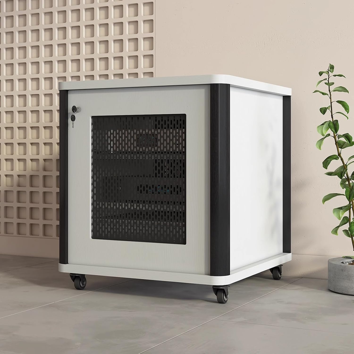 LYXWGRZD Modern Audio-Video Media Stand with Height Adjustable Wooden Shelf