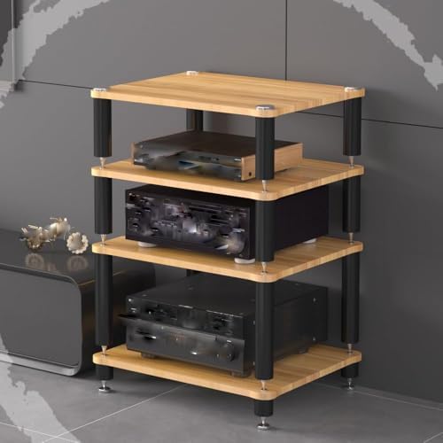 Media Stand 3 Tier Wood Shelf