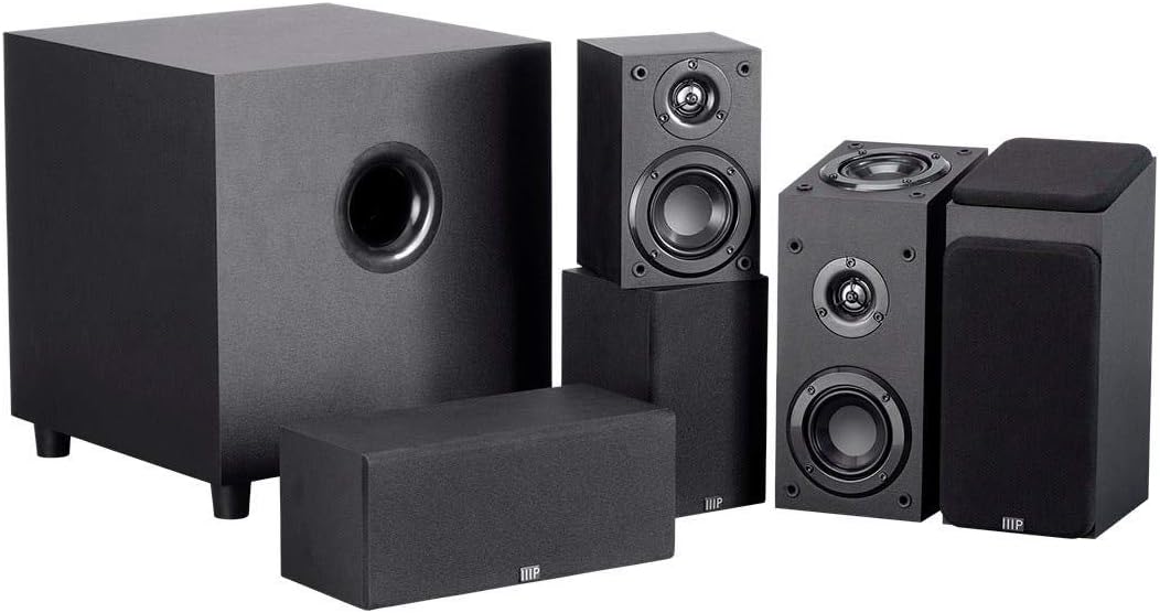 Monoprice Premium 5.1.2 Channel Immersive Home Theater System - With 8 Inch 200 Watt Subwoofer