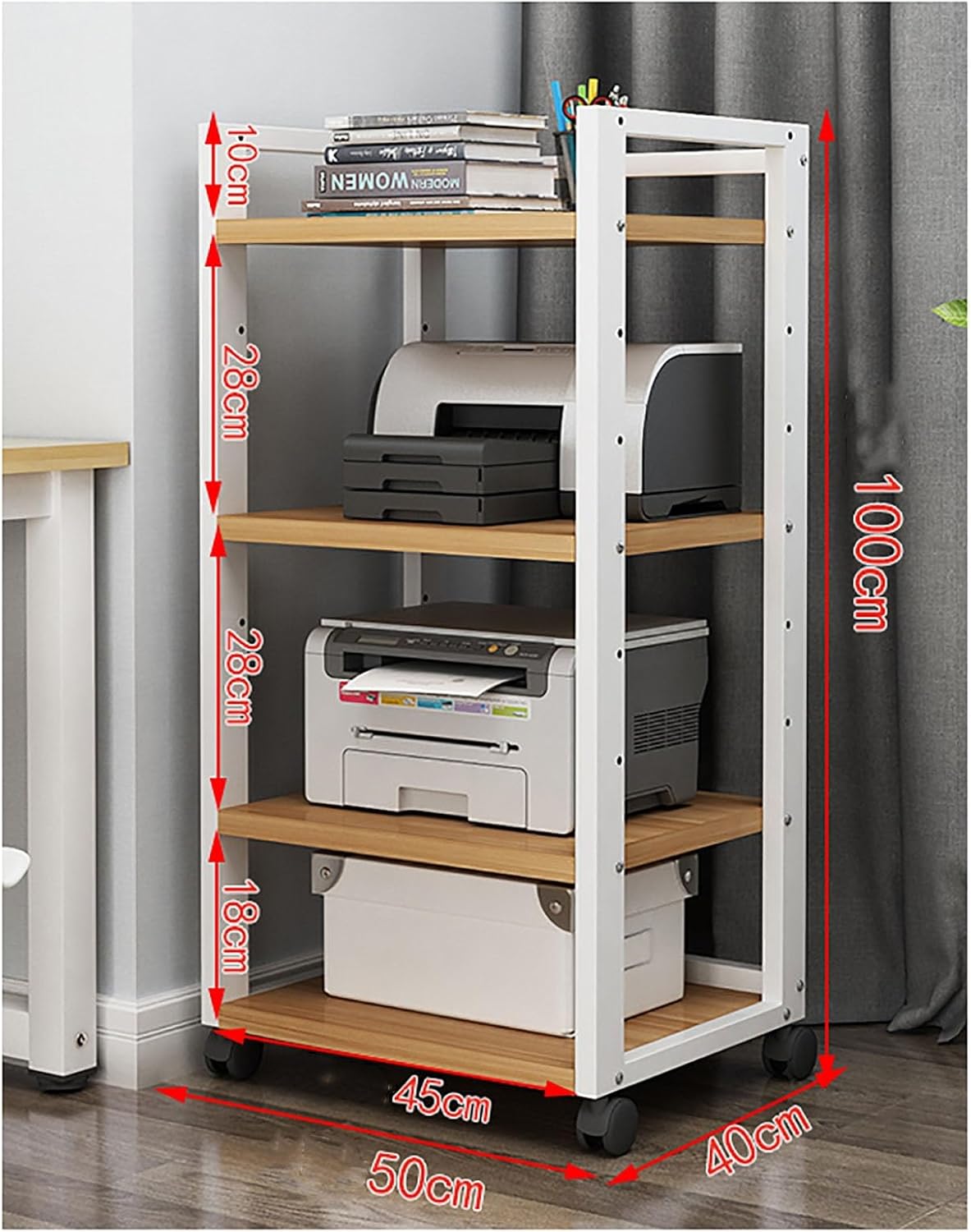 4/5-Tier Removable Audio Stand Media Player Stand CD Rack Corner Rack Component Cabinet Stereo Rack Audio Tower with Height Adjustable Wooden Shelf for Home/Office/Audio Video/DJ/Theater (Color : A-4