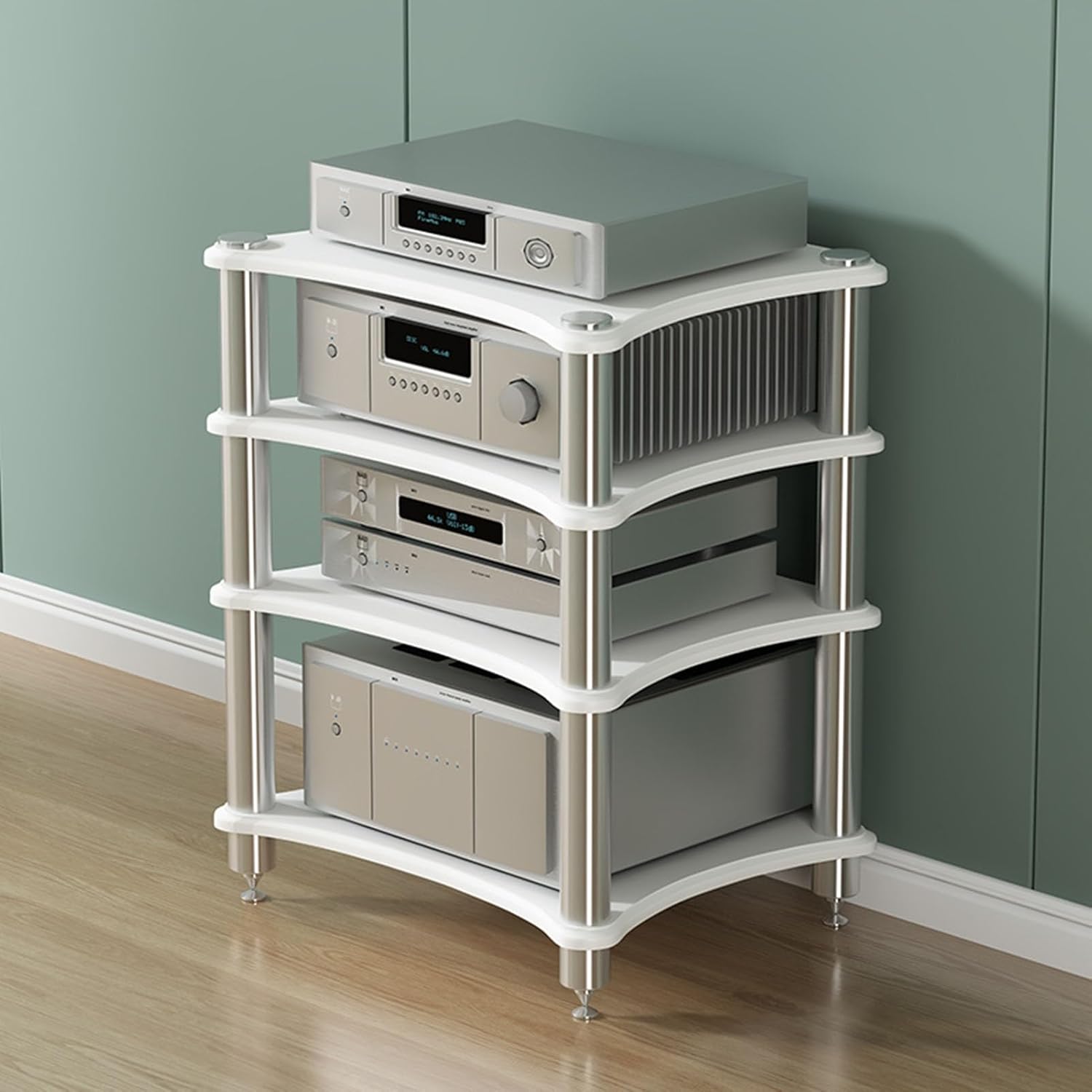 Desktop or Floor-Standing Open Audio-Video Media Stand