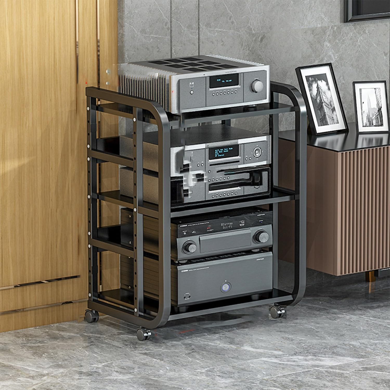 Laohucai AV Media Stand with Wheels