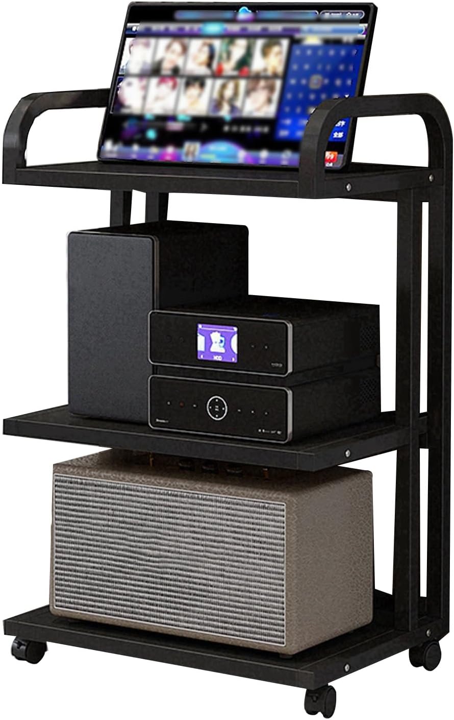 YLQFGUVWK 3 Tier AV Media Cabinet Stand Component Cabinet