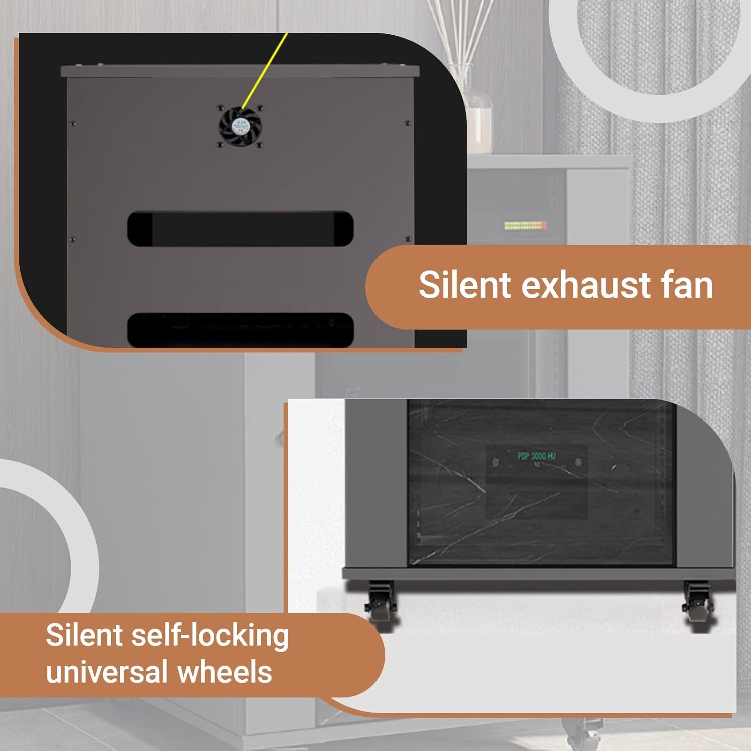 YITAYMLI 2/3 Tier AV Stereo Cabinet Movable