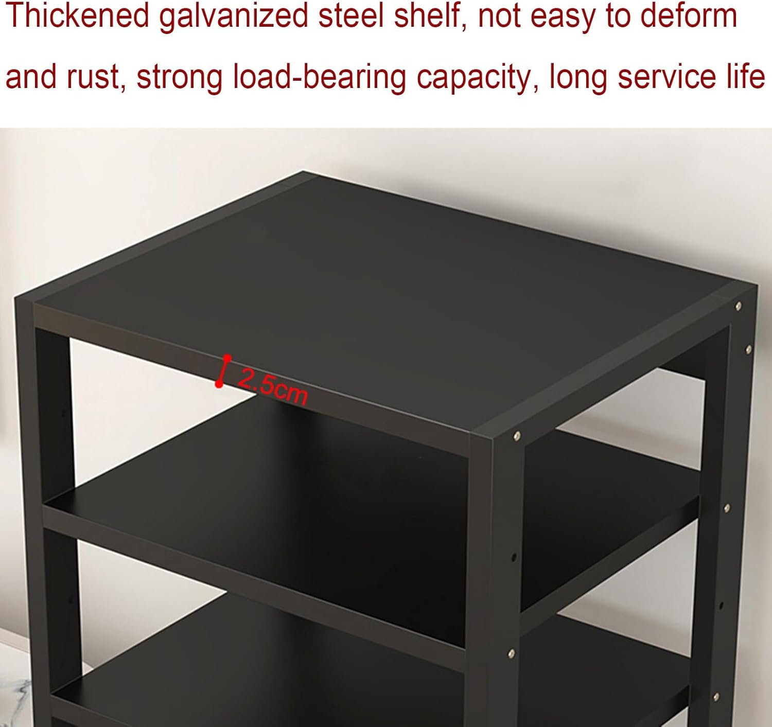 5 Tier Audio/Video Media Stand with Mobile Wheels - Multifunctional Component Cabinet for DVD