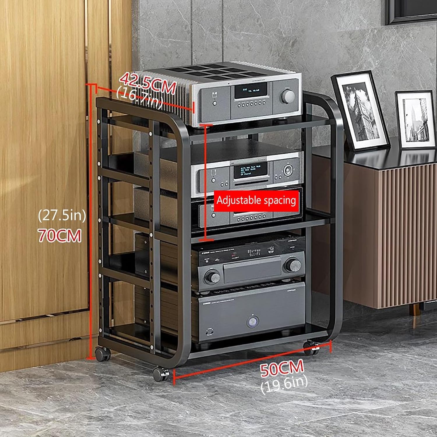 HOFSSI AV Media Cabinet Stand Component Cabinet for Store Cable Boxes