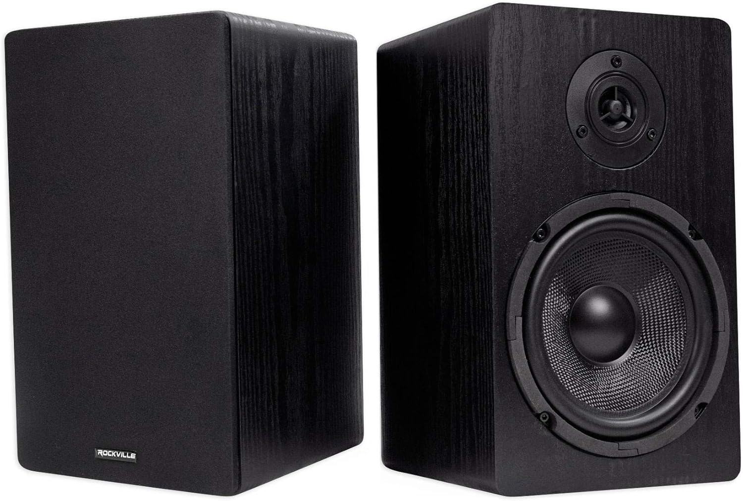 Rockville RockShelf 64B Bundle: (2) 6.5 in Black 400W Peak/100W RMS Per Pair