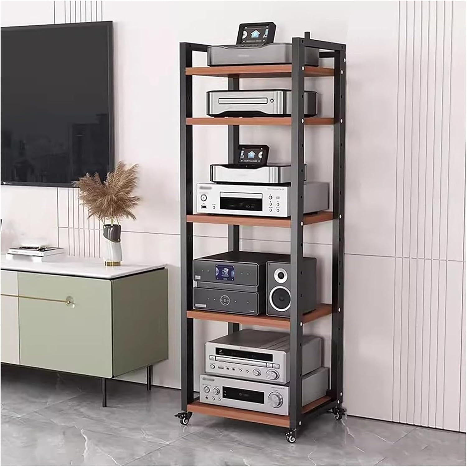 WUHUQN Media Stand 7 8 6 5 Tier AV Media Stand Cabinet Floor-Standing Audio Rack