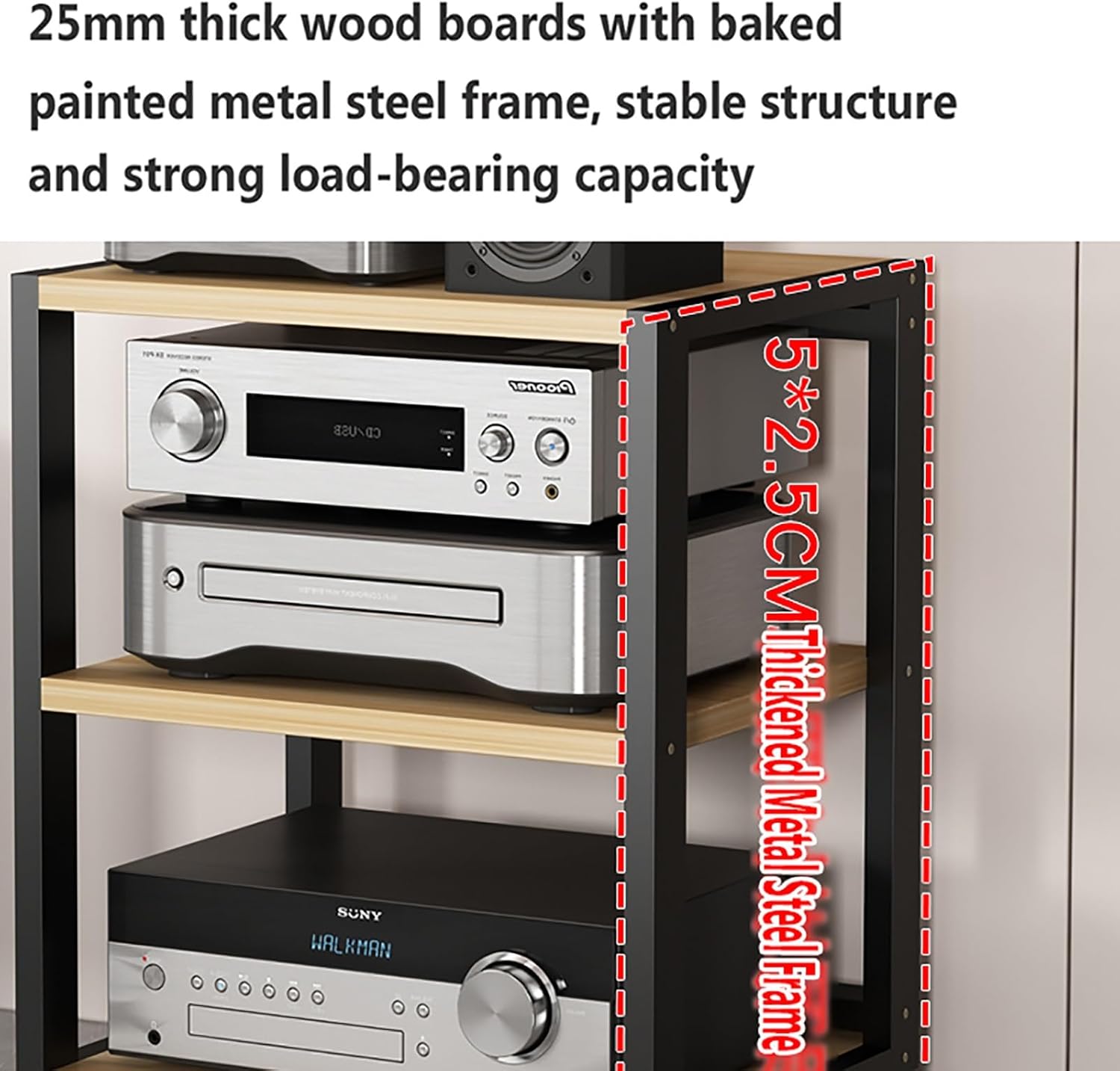 XingLi 4-Tier Audio Video Components Cabinet