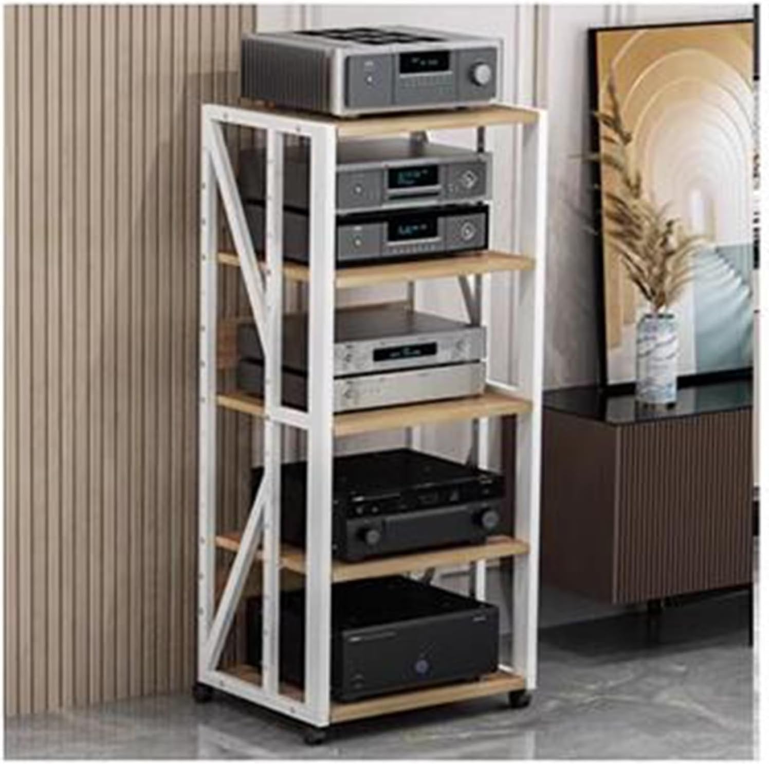 BXKCFYBSQ 5 Tier Media Rack Audio/Video Component Cabinet