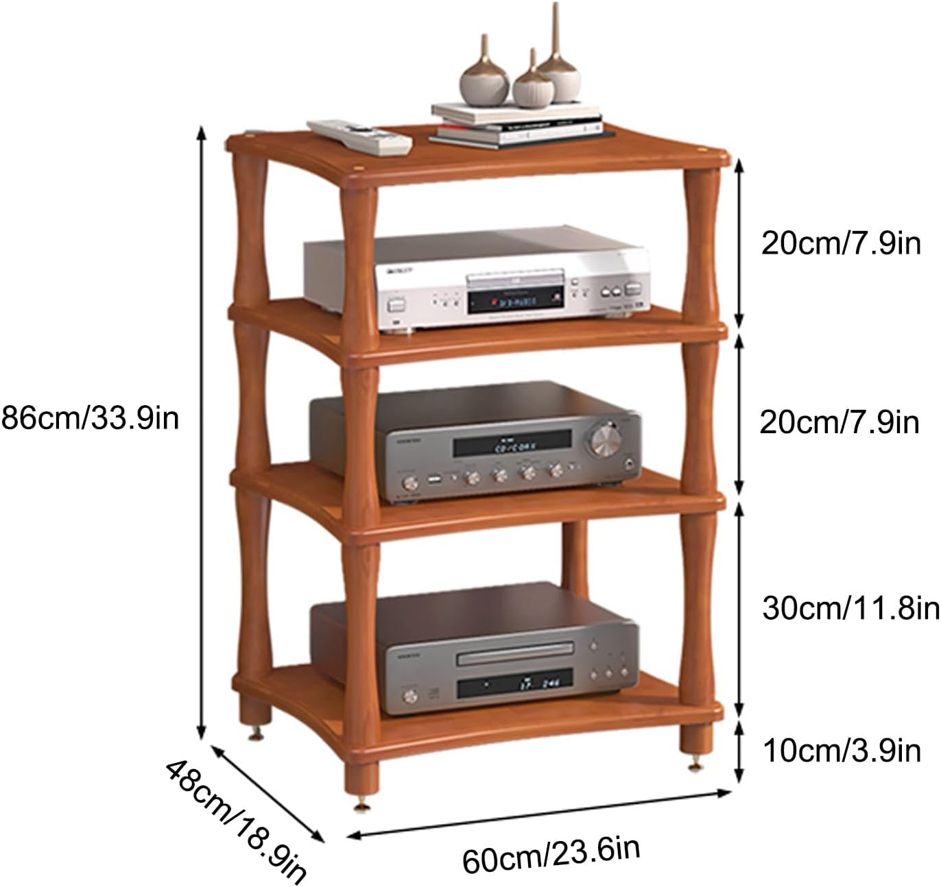 WNYAILLL 4-Tier AV Media Stand Corner Shelf