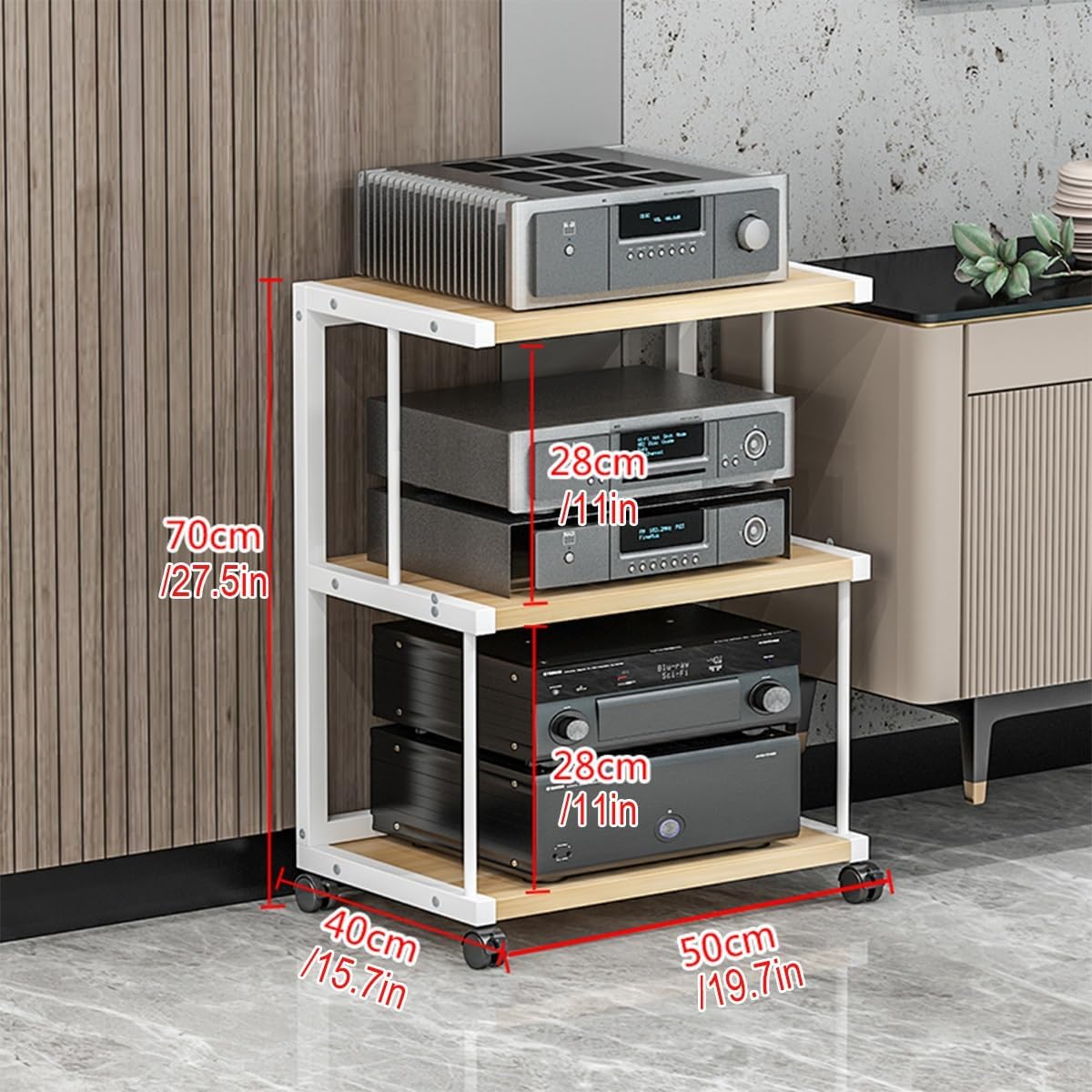 JDPYURV Heavy Duty Media Stand with Drawer & Wheels