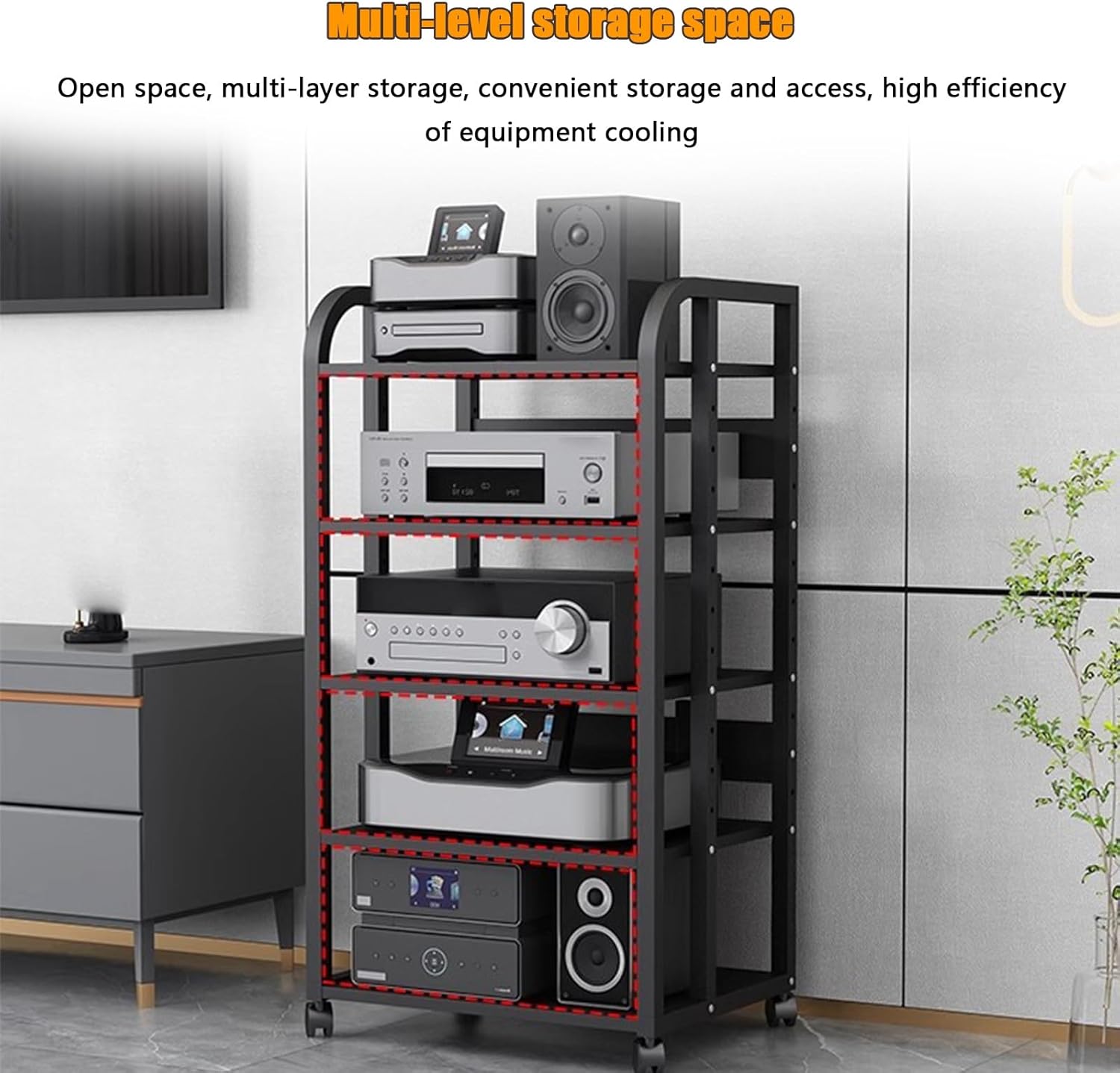 5-Tiers AV Media Stand