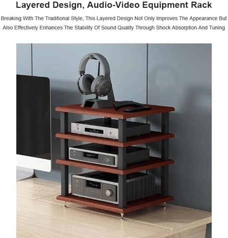 HiFi Wooden AV Component Stand - Open Stereo Cabinet