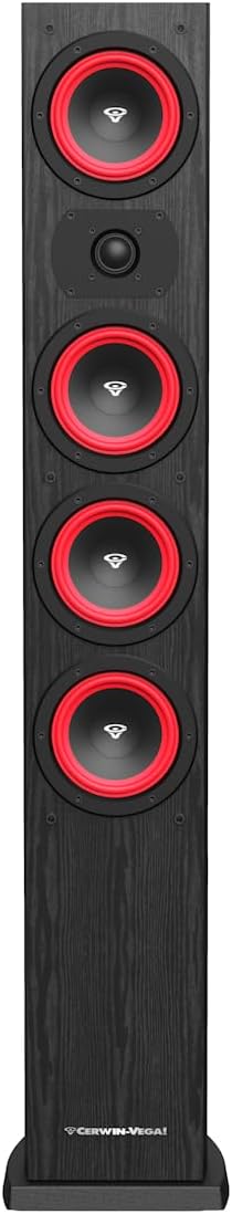 Cerwin Vega! LA Series Dual 4 3-Way Tower Speaker - LA44B(Black)