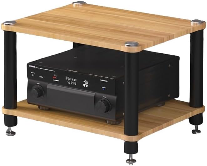 KGPGNYMYHA Stereo Component Cabinet Freestanding AV Media Stand Stereo Rack Living Room Audio-Video Shelving Record Player Stand AV Cabinet(Natural